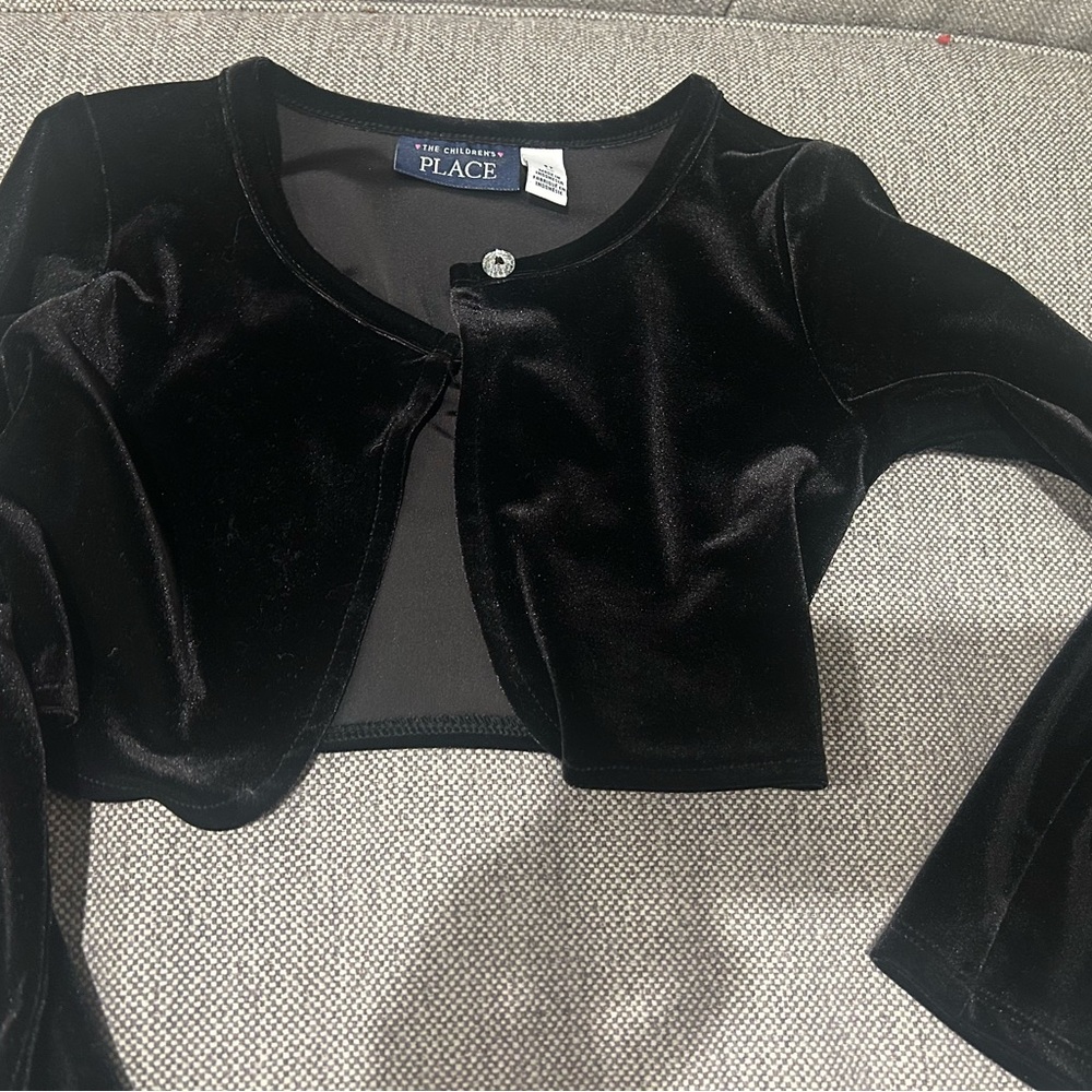The Children's Place Black Velvet Bolero